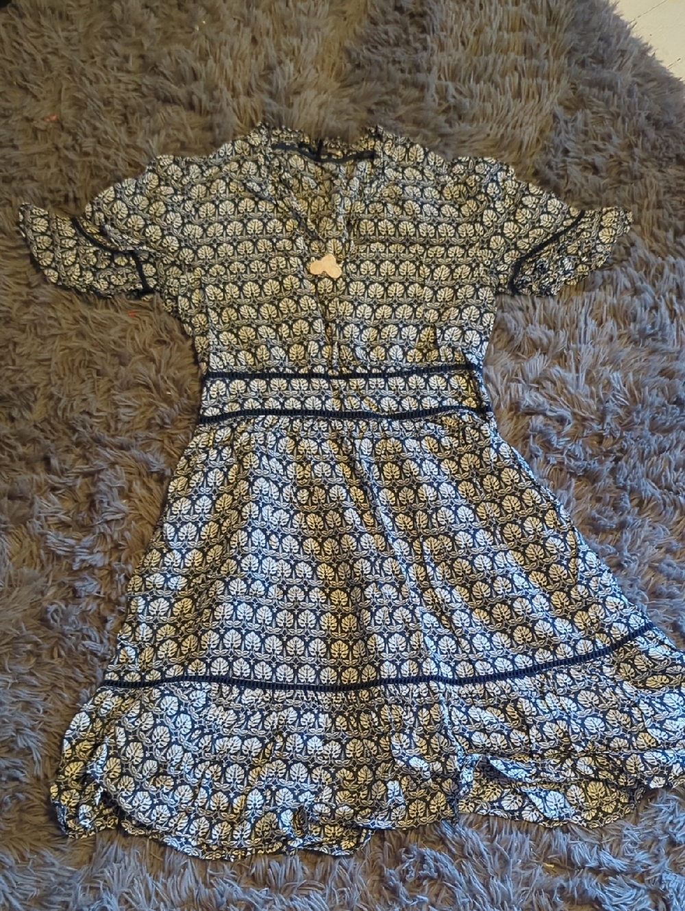 Scotch & Soda Navy and White Floral Fit-and-Flare Girls Dress